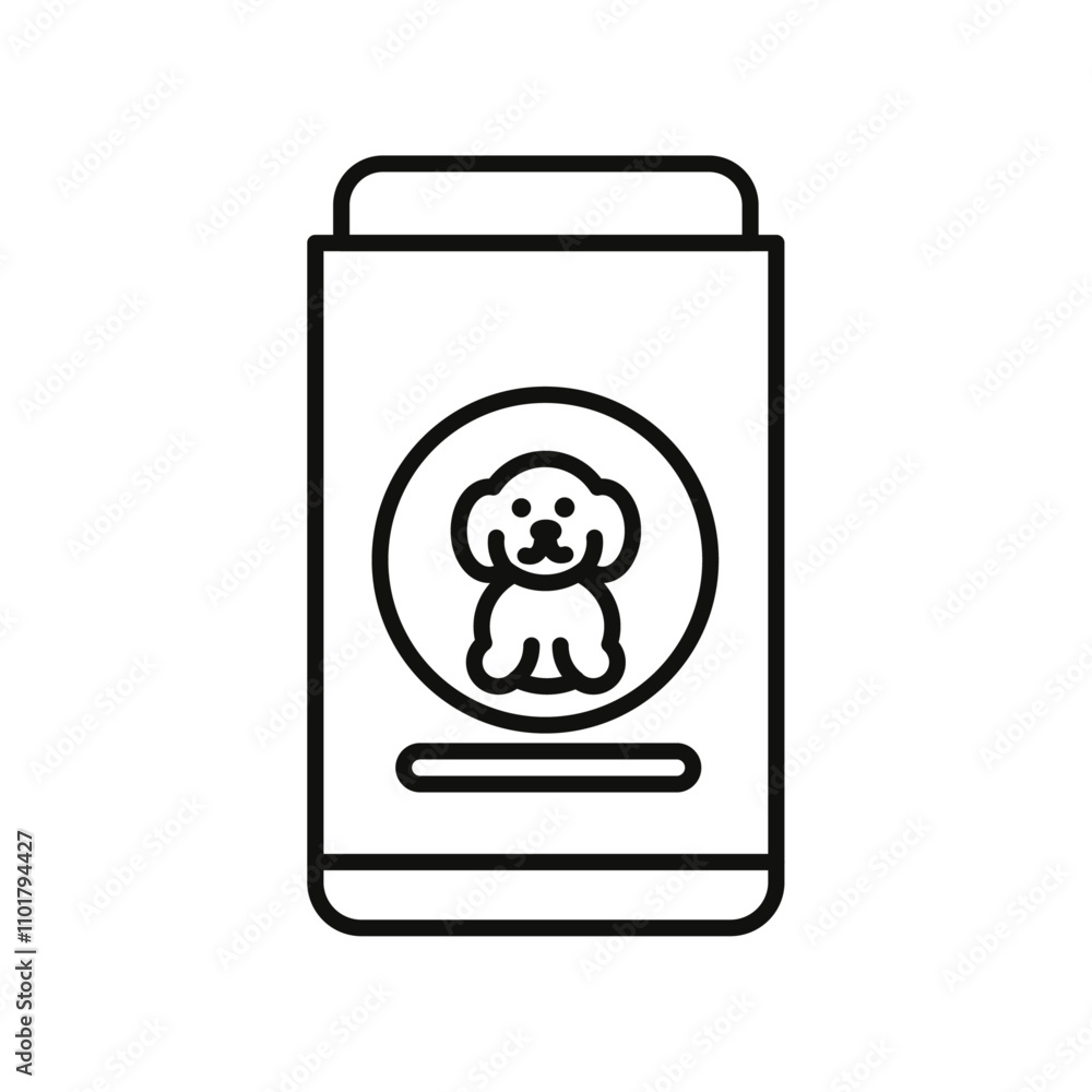 Dog food icon flat line symbol set. Dog food icon flat line symbol set.