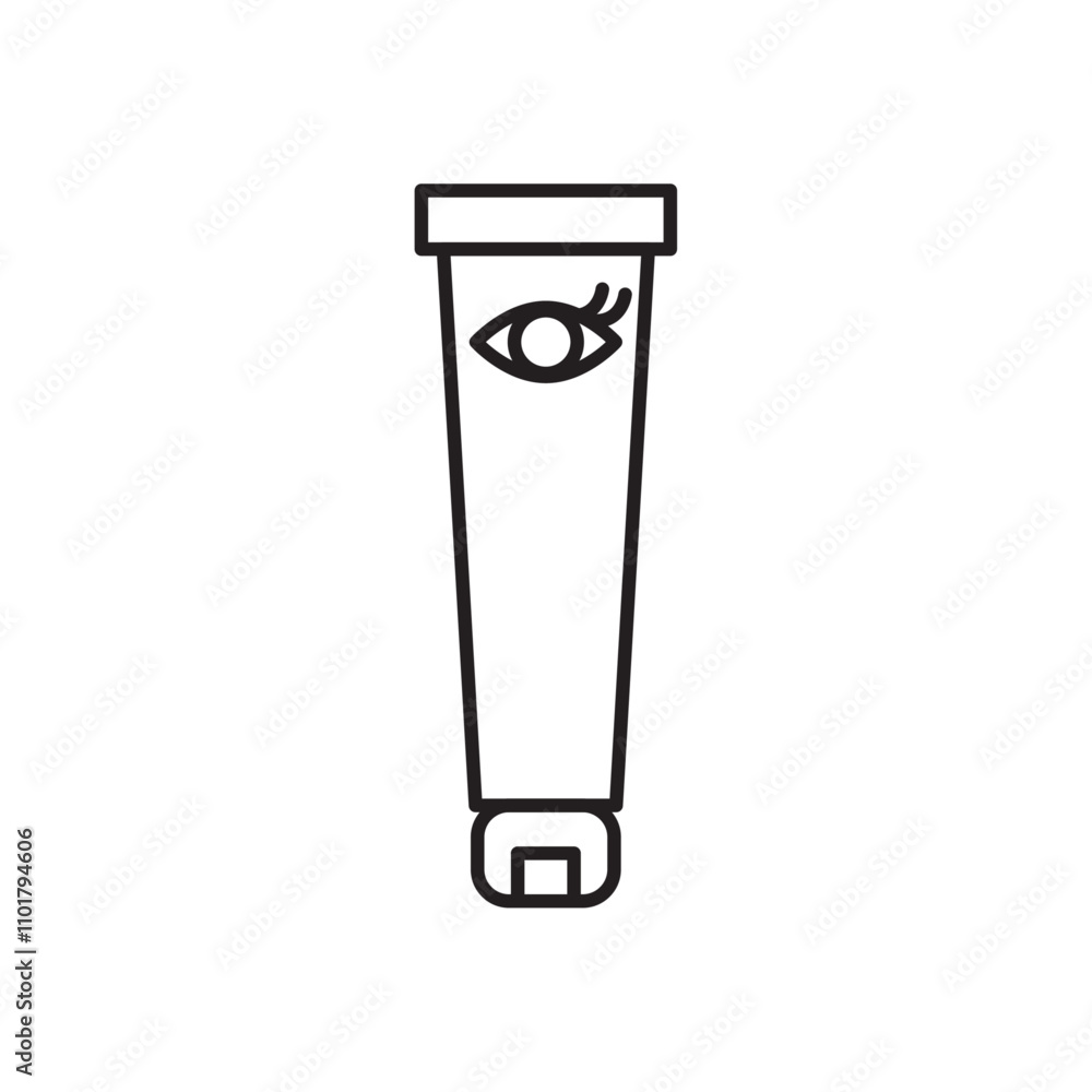 Eye cream icon flat line symbol set. Eye cream icon flat line symbol set.