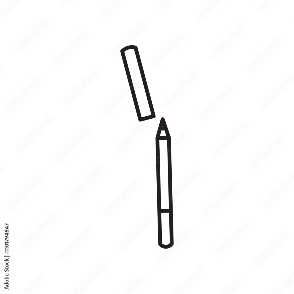 Eyeliner icon flat line symbol set. Eyeliner icon flat line symbol set.