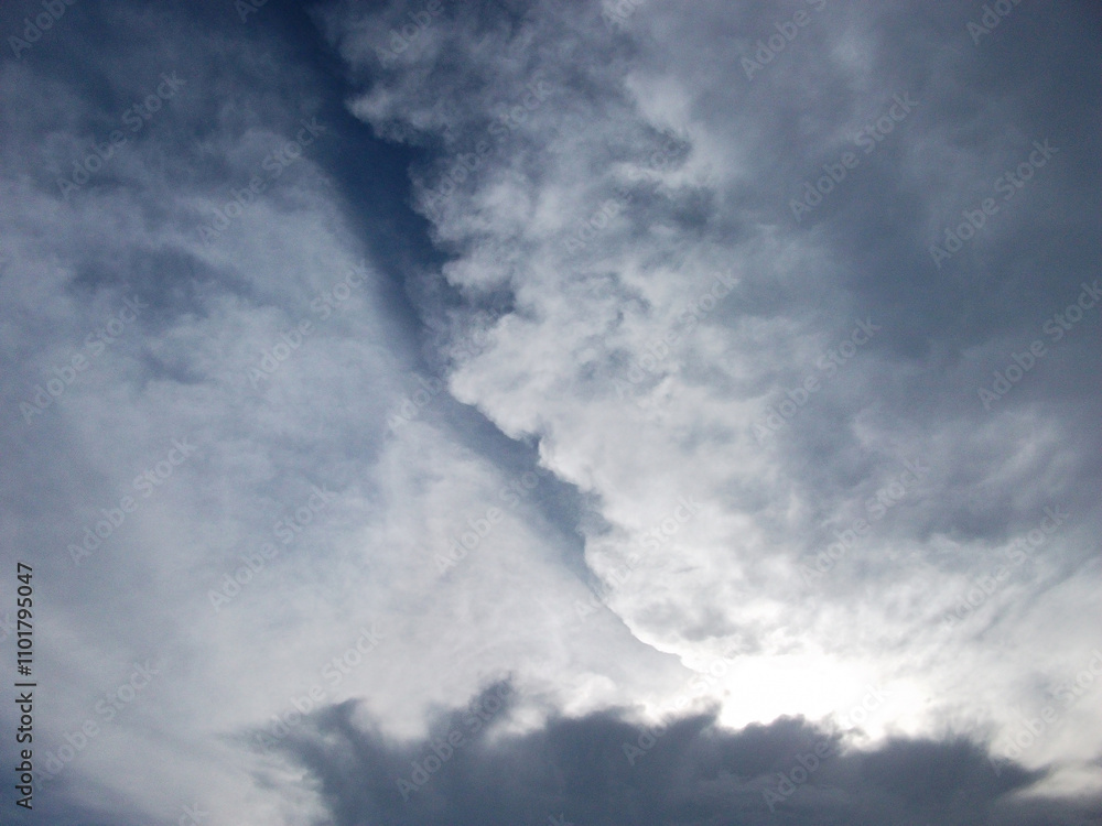 Blobs of white clouds on a cloudy background Blobs of white clouds on a cloudy background