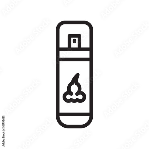 Hair mousse icon flat line symbol set.