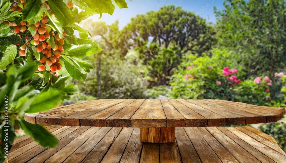 Beautifully crafted wooden table placed in a serene garden setting, surrounded by lush greenery and natural elements, ideal for outdoor dining, relaxing, or enhancing garden aesthetics. Beautifully crafted wooden table placed in a serene garden setting, surrounded by lush greenery and natural elements, ideal for outdoor dining, relaxing, or enhancing garden aesthetics.