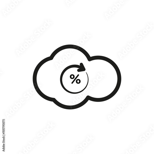 High server uptime icon flat line symbol set.