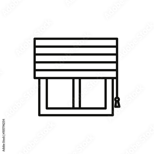Jalousie icon flat line symbol set.