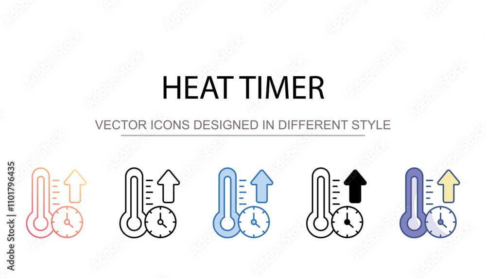 Heat Timer icon design with white background stock illustration Heat Timer icon design with white background stock illustration