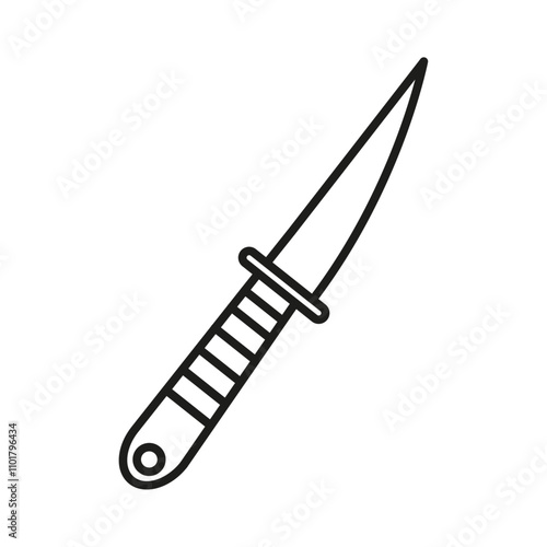 knife icon flat line symbol set.