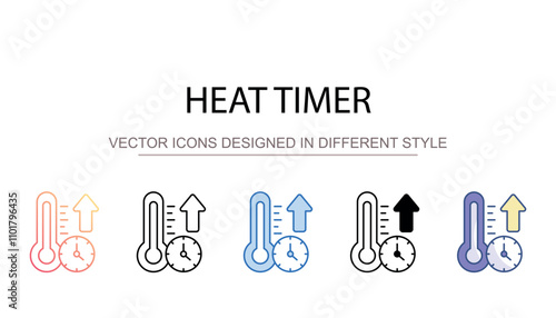 Heat Timer icon design with white background stock illustration