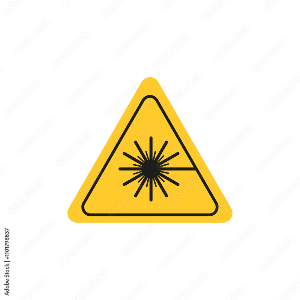 Laser warning icon flat line symbol set. Laser warning icon flat line symbol set.
