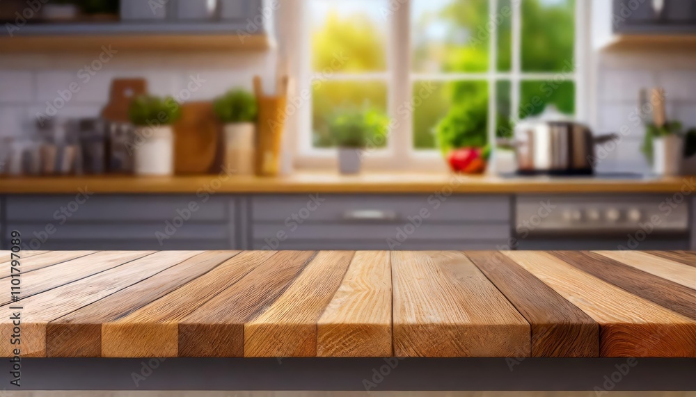 Rustic Wooden Table in Front of Blurred Modern Kitchen Interior - Perfect Backdrop for Product Display, Cooking Demonstrations, or Stylish Home Decor Presentations Rustic Wooden Table in Front of Blurred Modern Kitchen Interior - Perfect Backdrop for Product Display, Cooking Demonstrations, or Stylish Home Decor Presentations