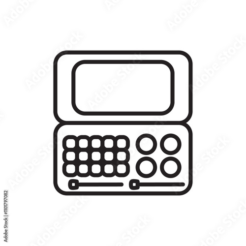 Makeup palette icon flat line symbol set.