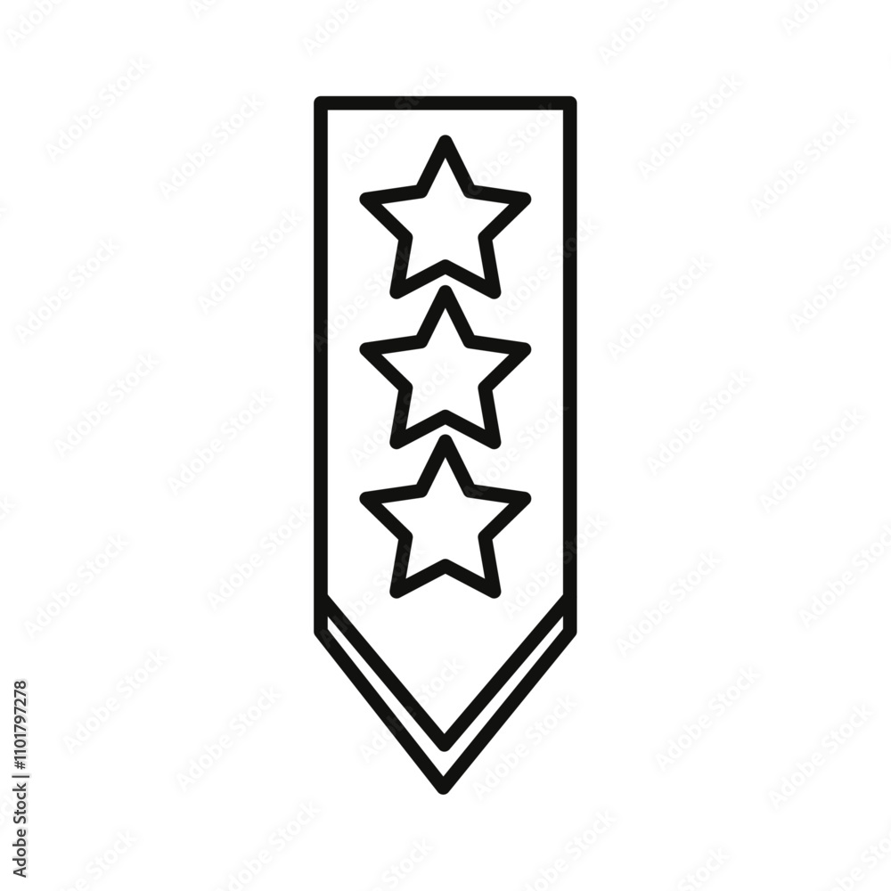 Military rank badge icon flat line symbol set. Military rank badge icon flat line symbol set.