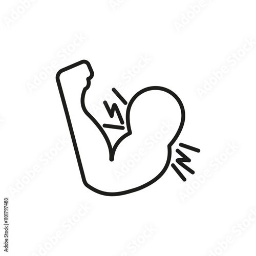 Muscle pain icon flat line symbol set.