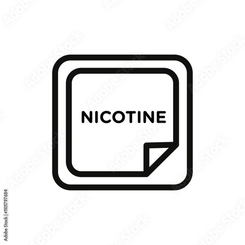 Nicotine patch icon flat line symbol set.