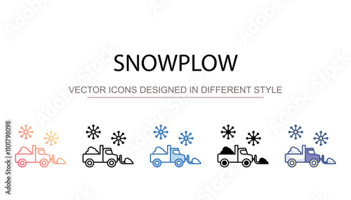 Snowplow icon design with white background stock illustration