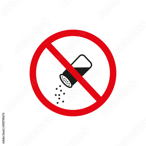 No salt sign flat line symbol set.
