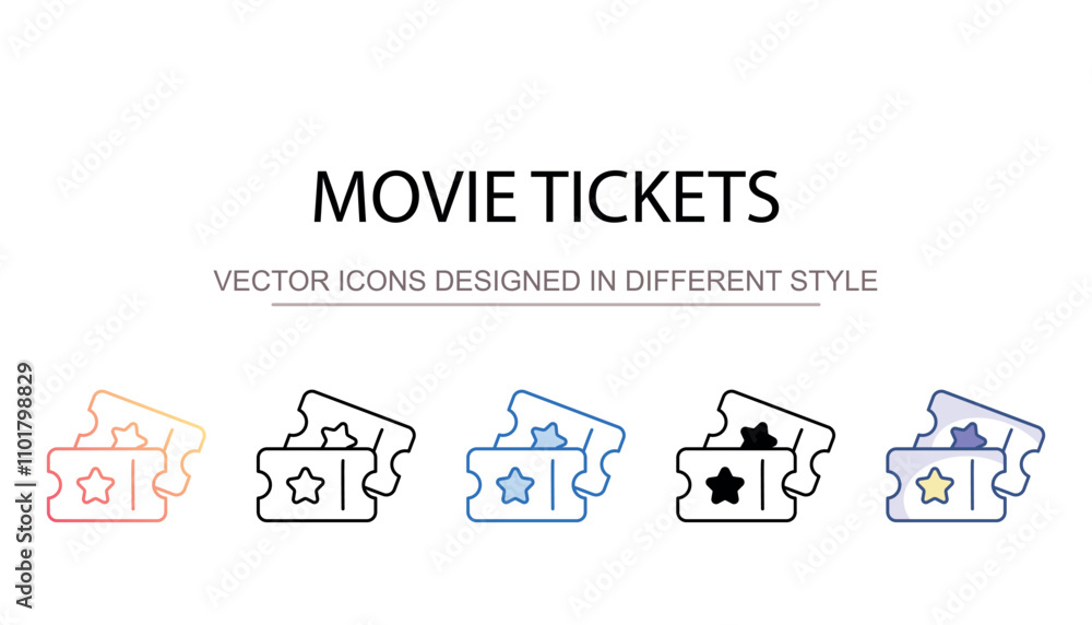 Movie Tickets icon design with white background stock illustration Movie Tickets icon design with white background stock illustration