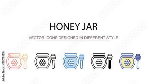 Honey Jar icon design with white background stock illustration
