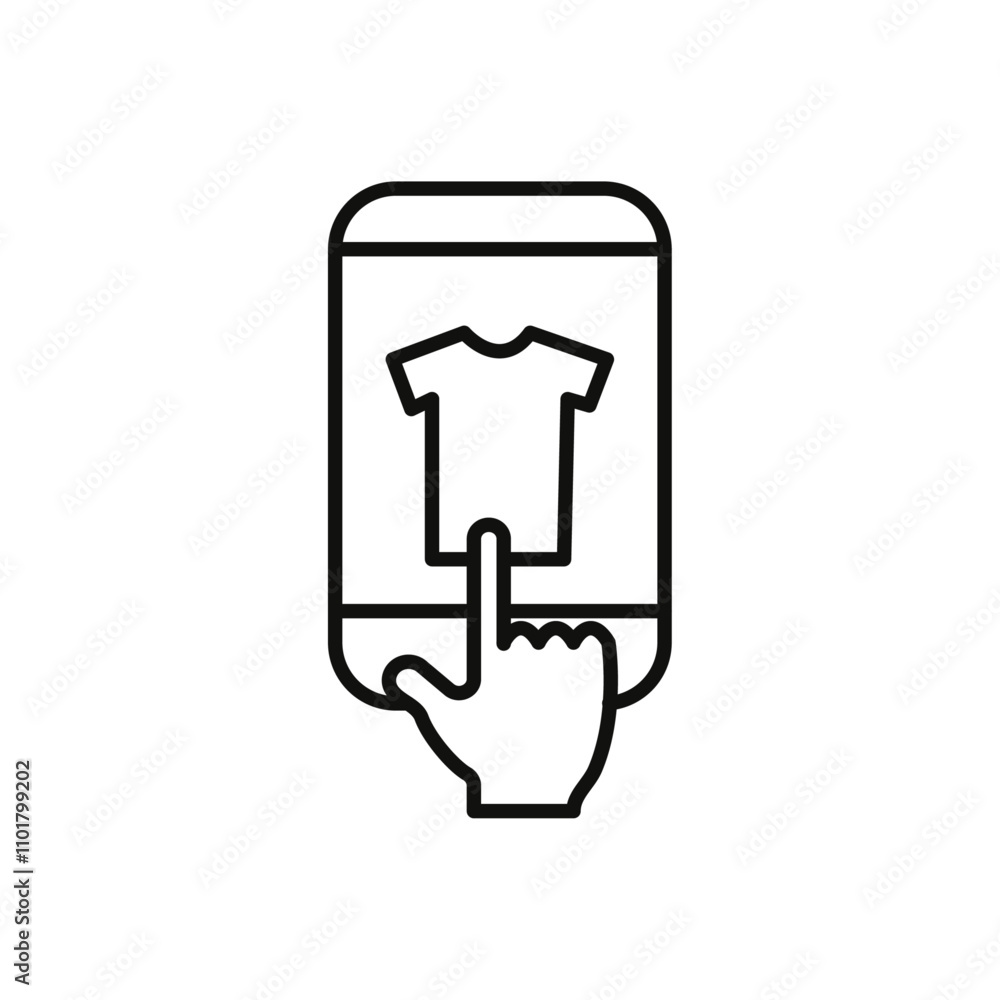 Online clothes shopping icon flat line symbol set. Online clothes shopping icon flat line symbol set.
