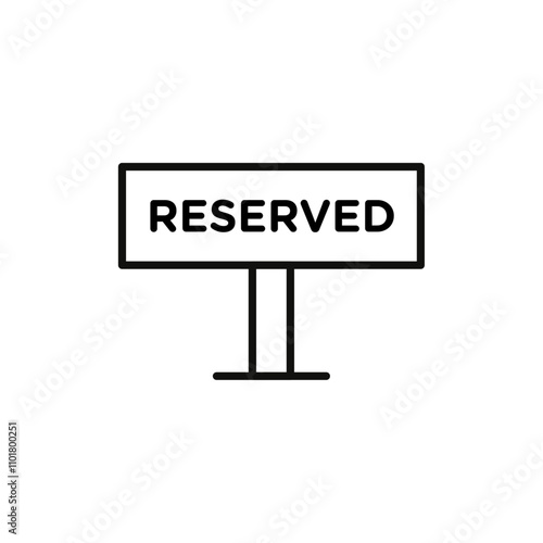 Reserved icon flat line symbol set.