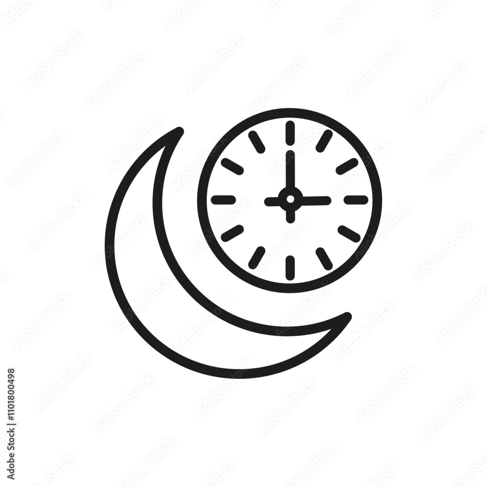 Sahur time icon flat line symbol set. Sahur time icon flat line symbol set.