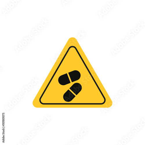 Side effects sign flat line symbol set.