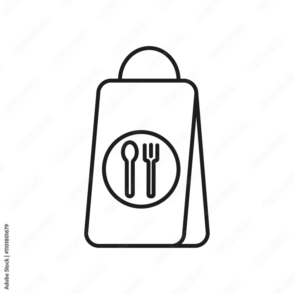 Take away food icon flat line symbol set. Take away food icon flat line symbol set.