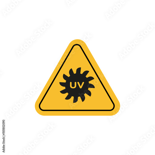 UV light do not look sign flat line symbol set.