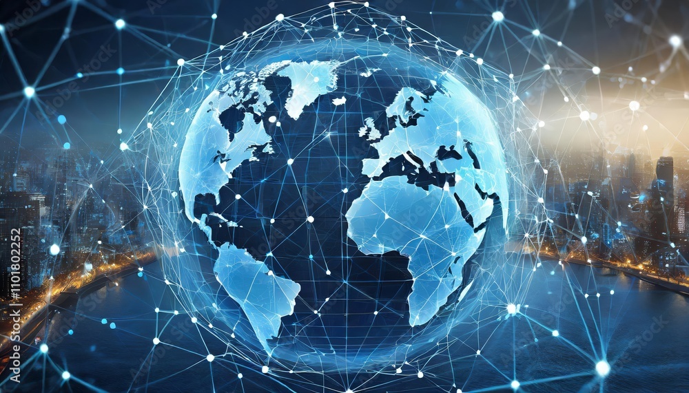 Stylish CGI World Globe Showcasing Futuristic Digital Connections and Global Networking, Highlighting Technological Advancements in Communication Across a Detailed and Vibrant World Map Stylish CGI World Globe Showcasing Futuristic Digital Connections and Global Networking, Highlighting Technological Advancements in Communication Across a Detailed and Vibrant World Map