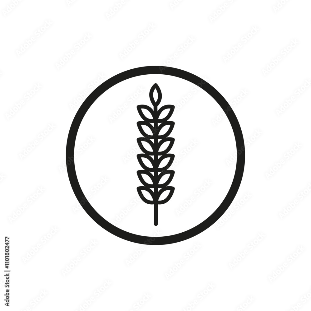 Wheat icon flat line symbol set. Wheat icon flat line symbol set.