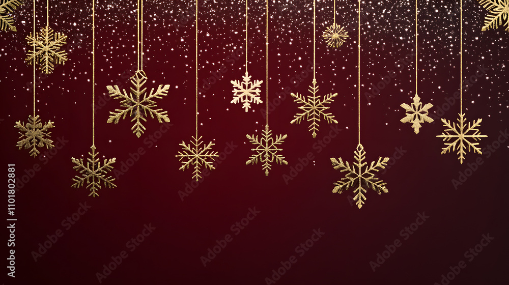 Elegant Snowflake Seamless Border for Christmas and New Year Celebrations. Elegant Snowflake Seamless Border for Christmas and New Year Celebrations.