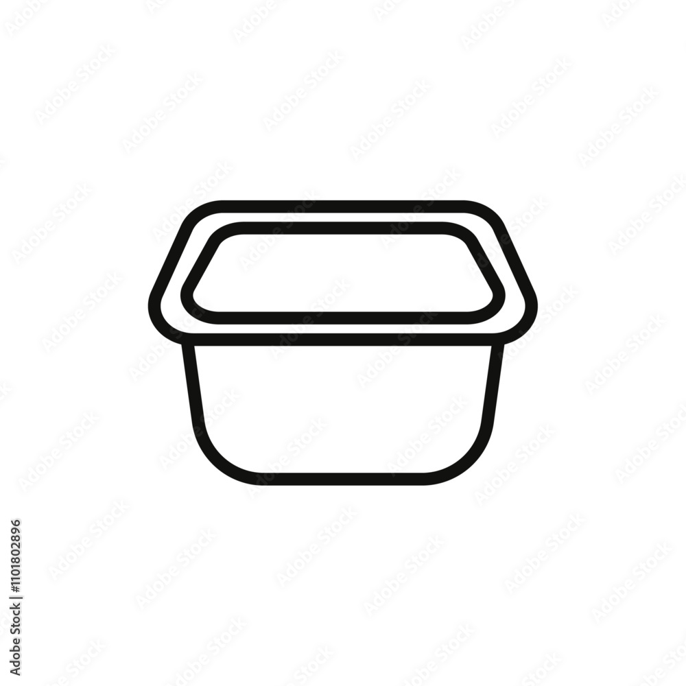 Aluminum foil food container icon flat line symbol set. Aluminum foil food container icon flat line symbol set.