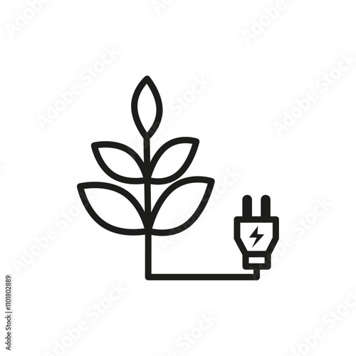 Alternative energy icon flat line symbol set.