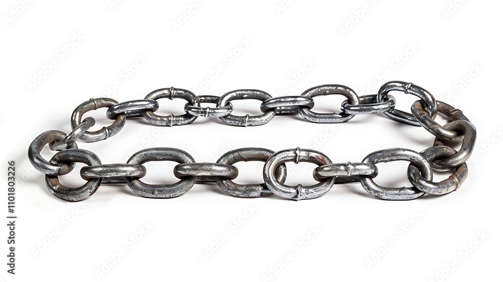 Fototapeta premium A metallic chain composed of interlinked links, showcasing a robust and industrial design.