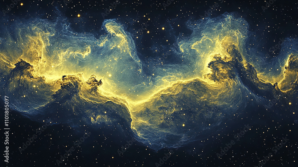 Fototapeta premium Stunning cosmic nebula displaying vibrant colors and intricate formations in deep space at night. Generative AI