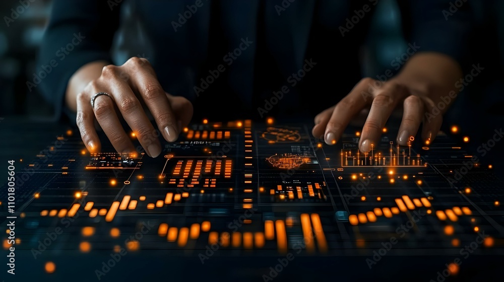 Close Up Macro of Business Innovator Using Smart Sensors for IoT Data Driven Innovation Photo Concept Close Up Macro of Business Innovator Using Smart Sensors for IoT Data Driven Innovation Photo Concept