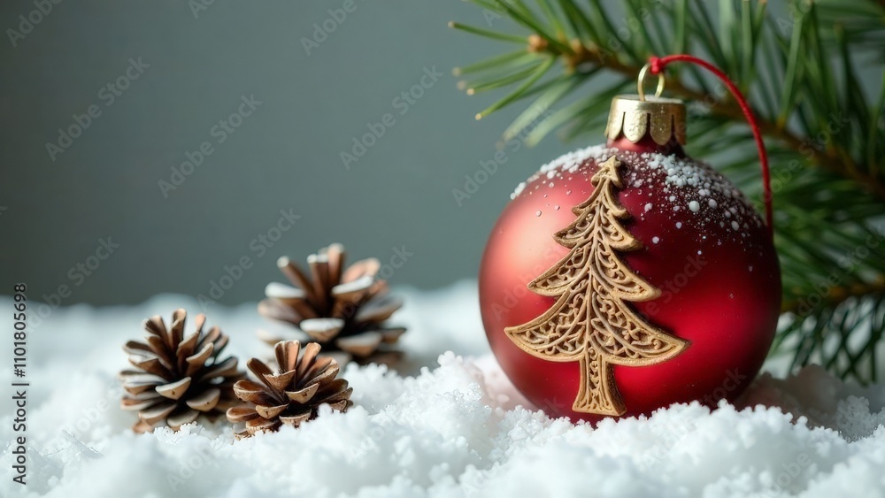 Christmas bauble with a Christmas tree design. Christmas bauble with a Christmas tree design.