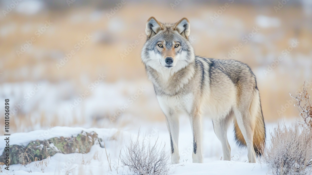 Fototapeta premium Social Structure and Pack Dynamics in Wolf Behavior