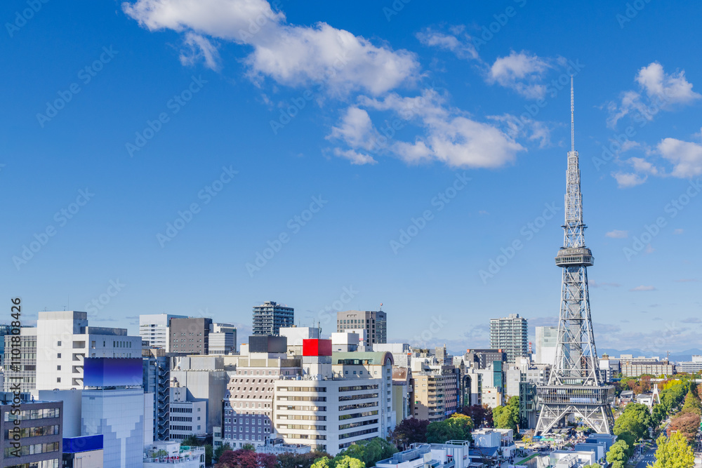 Naklejka premium 屋上広場からみた名古屋市都市景観 中区栄