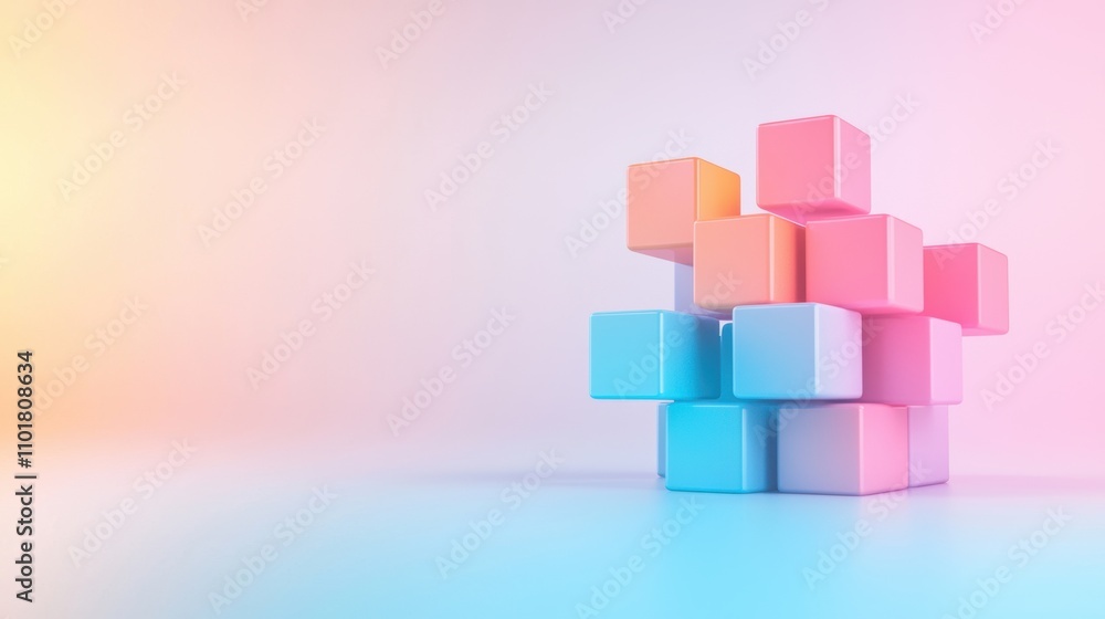 A colorful arrangement of pastel blocks on a smooth surface, creating a modern, playful aesthetic with soft lighting and a serene background. A colorful arrangement of pastel blocks on a smooth surface, creating a modern, playful aesthetic with soft lighting and a serene background.
