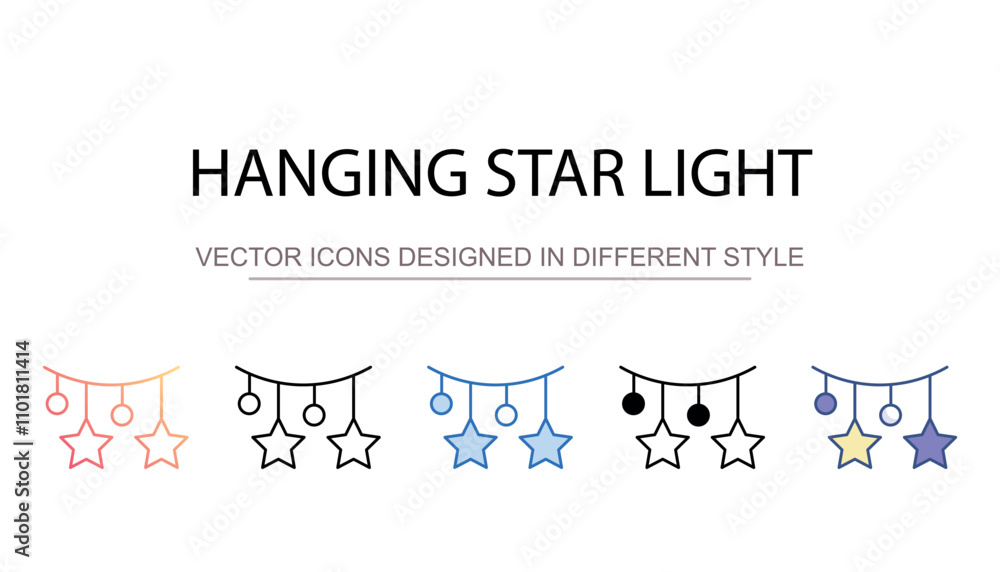 Hanging Star Light icon design with white background stock illustration Hanging Star Light icon design with white background stock illustration