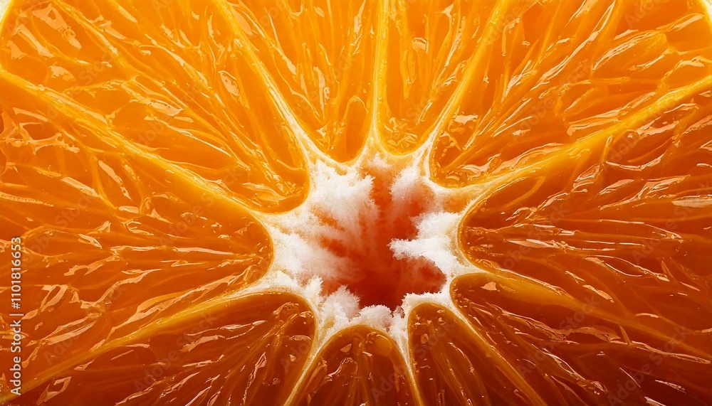 Macro shot of a slice of orange 