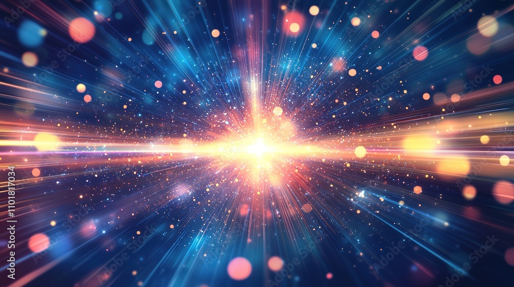 Abstract Futuristic Science Background with Colorful Light Rays Abstract Futuristic Science Background with Colorful Light Rays