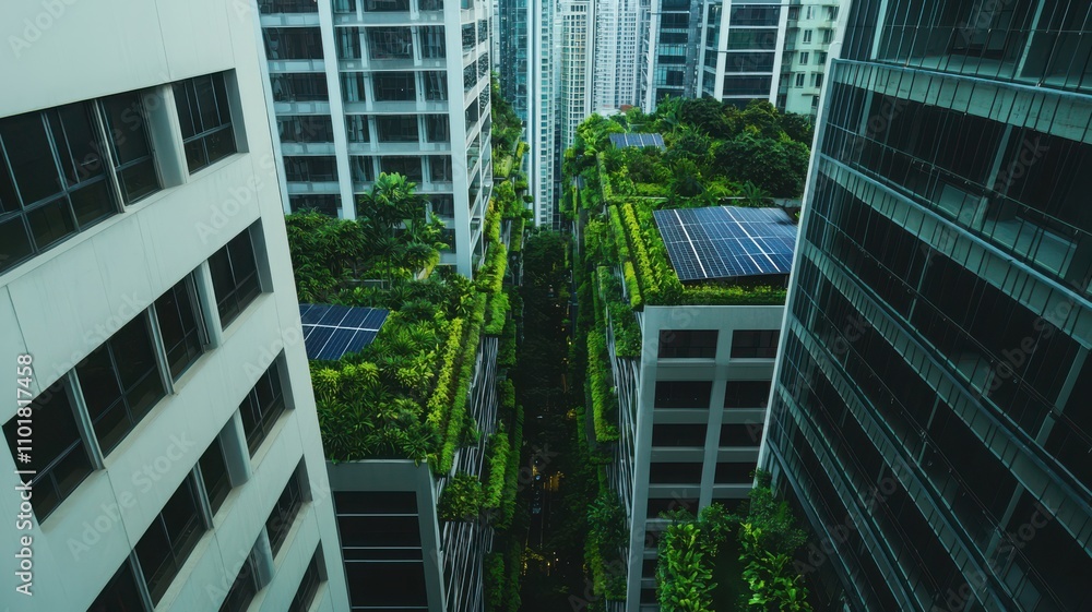 Sustainable urban greenery initiative showcasing peak energy solutions in high-rise living spaces cityscape aerial perspective Sustainable urban greenery initiative showcasing peak energy solutions in high-rise living spaces cityscape aerial perspective