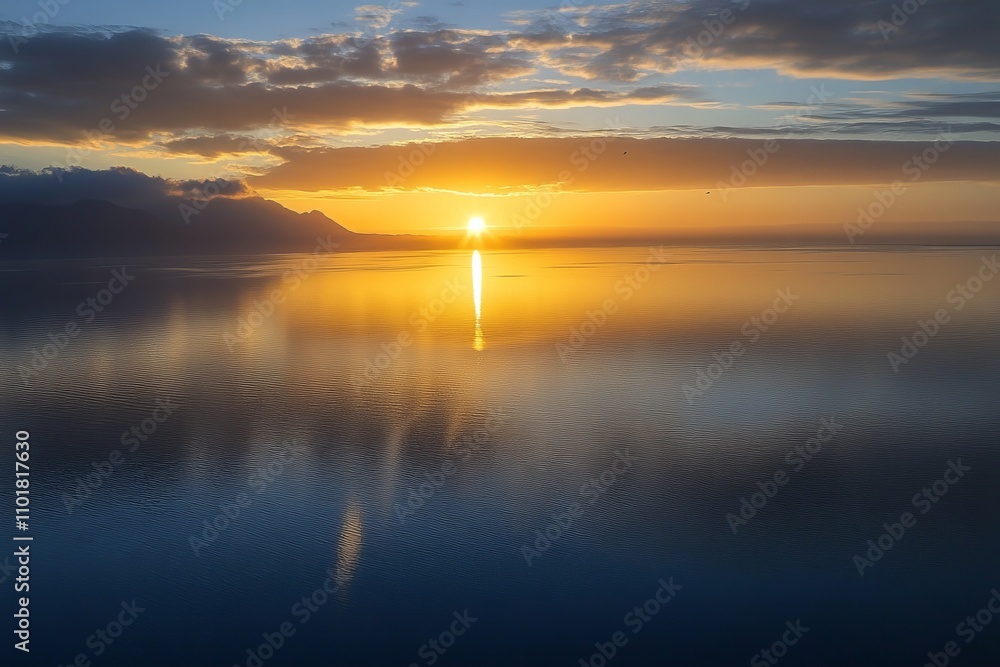 Obraz premium Stunning early morning sunrise illuminating the sea. 