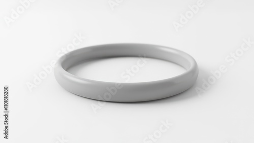 Realistic mockup of a silicone bracelet with a smooth finish, displayed on a bright white background for showcasing logos or designs.