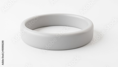 A single silicone bracelet mockup with a smooth surface, lying flat on a clean white background, ideal for branding or design previews.