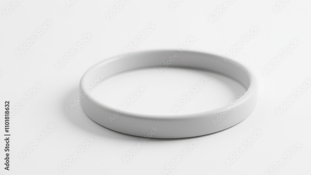 A single silicone bracelet with a polished surface lies flat on a plain white background, ready for custom designs.