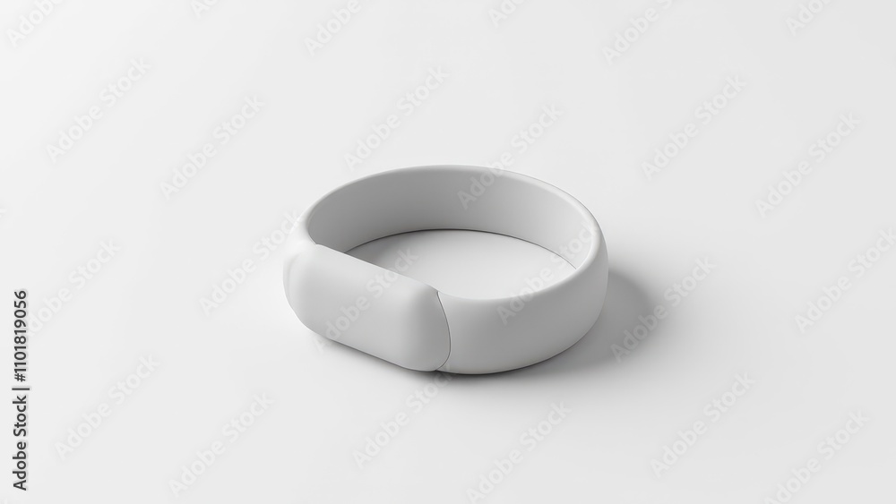 A silicone bracelet with a smooth surface, displayed flat on a white background with natural lighting for professional design previews. A silicone bracelet with a smooth surface, displayed flat on a white background with natural lighting for professional design previews.