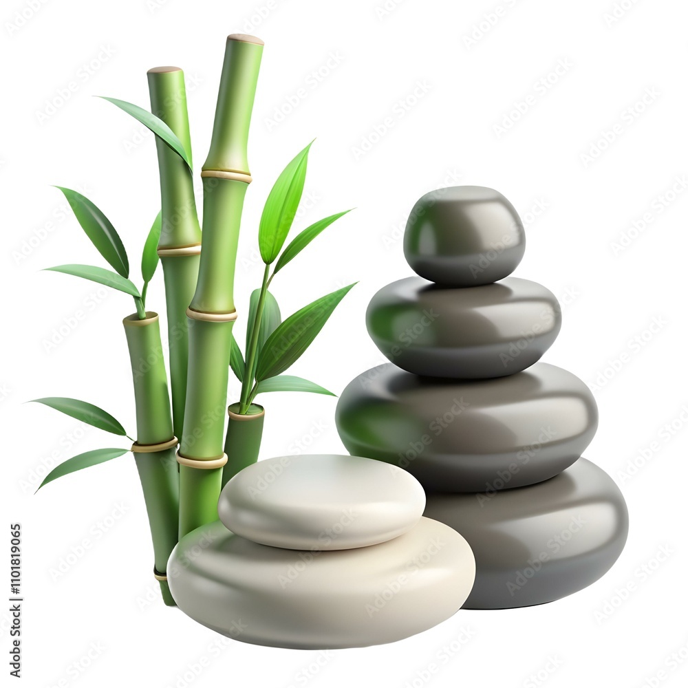 Serene Glossy Background with Zen Stones Bamboo Plants for Tranquility Spa Wellness Copy Space Serene Glossy Background with Zen Stones Bamboo Plants for Tranquility Spa Wellness Copy Space
