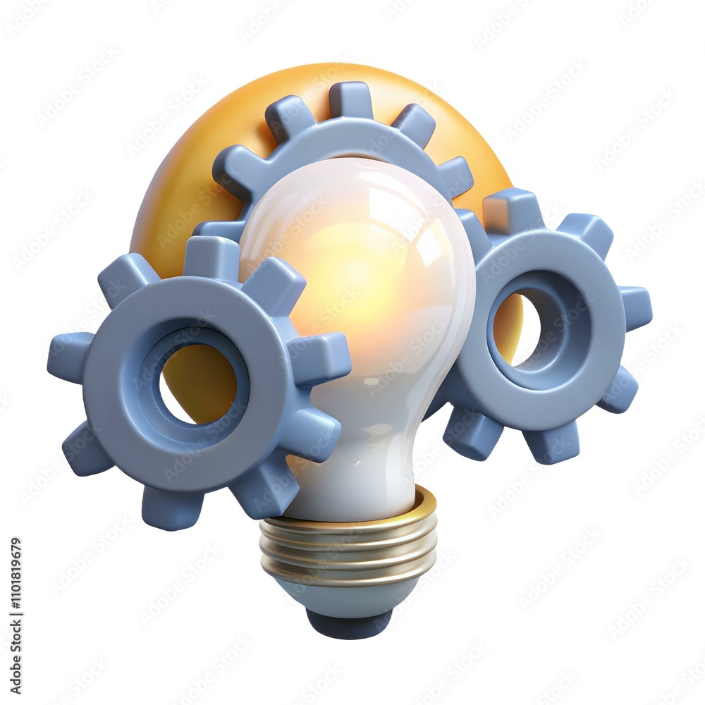 Gears Cogs Light Bulb Shape Soft Glow Innovative Ideas Industrial Engineering Stock Photo Concept Gears Cogs Light Bulb Shape Soft Glow Innovative Ideas Industrial Engineering Stock Photo Concept